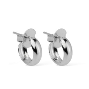 Brinco de Argolinha -  banhada em Ouro Branco