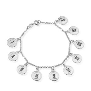 Pulseira 10 Dez Mandamentos -  banhada em Ouro Branco