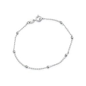 Pulseira  de Bolinhas - banhada em Ouro Branco